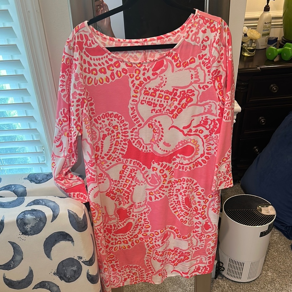Lilly Pulitzer Pink and White Patterned Dress